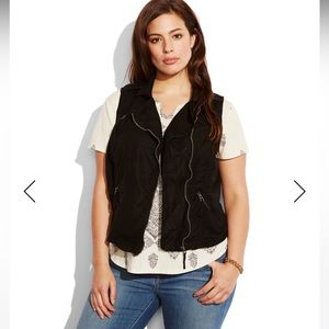L Lucky brand linen, Moto biker vest, goth punk trucker grunge diesel